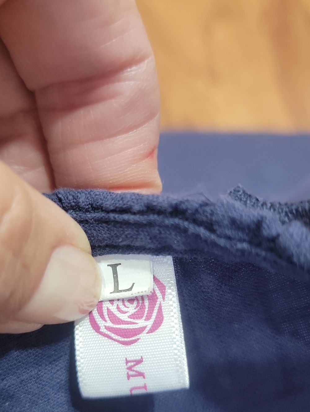 Mumianxiu Navy Blue Embroidered Peasant Top - Picture 11 of 12
